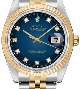 Rolex Date-Just 36mm Jubilee 2 Tone-Blue Gem Dial
